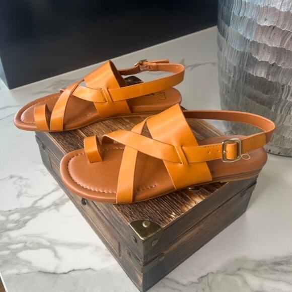 Franco Sarto Gia Leather Sandals in Tan - Picture 4 of 8